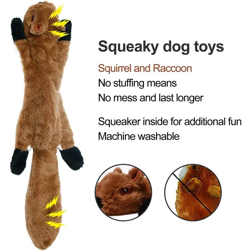 Durable Plush Dog Toy with Squeakers and Crinkle Funny Simulated Animal Squeaky Chew Toy for Interactive