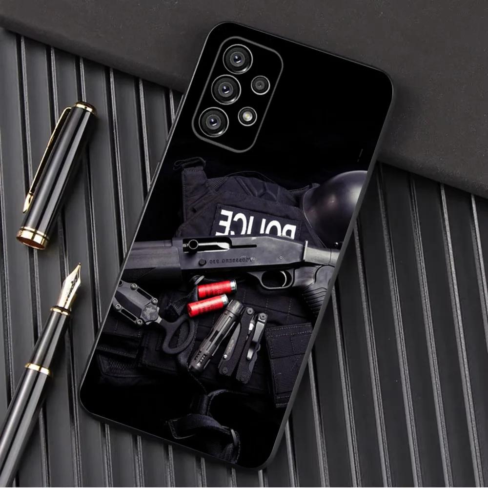 Police FBI Cool Phone Case For Samsung Galaxy A13,A21s,A22,A31,A32,A52,A53,A71,A80,A91 Soft Black Shell
