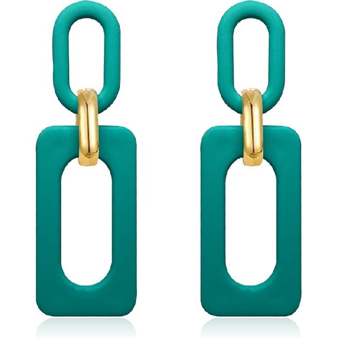 Геометрические квадратные серьги для женщин, ретро простые акриловые серьги-цепочки, эффектные серьги для женщин и девушек