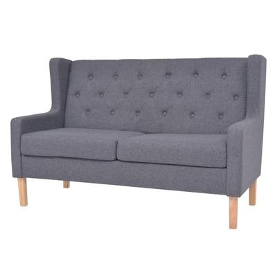 Vidaxl 2-Seater Fabric Upholstered Sofa, Grey