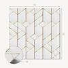 Self-Adhesive Patterned Vinyl Tile Set for Bedroom Geometric Line Pattern 9x30x30 cm
