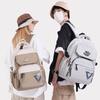 Men Contrast Backpack Large Capacity Student Schoolbag Women Travel Backpack