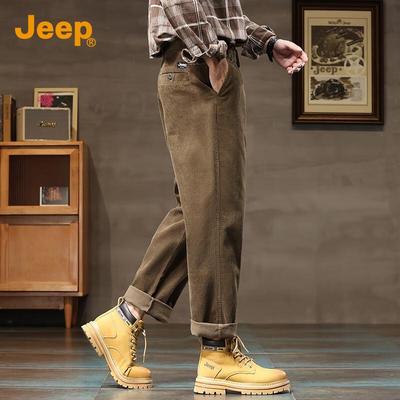 Men's Loose Fit Corduroy Straight Leg Pants