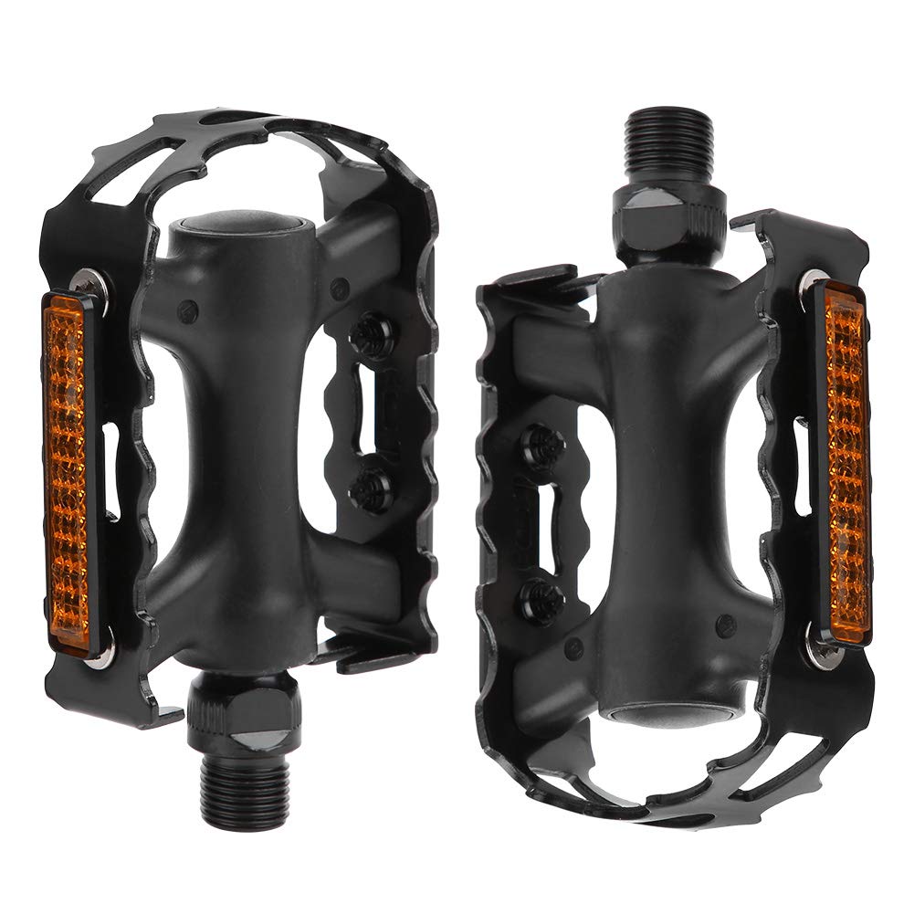 2pcs Bicycle Flat Made of Aluminum Hollow For Mountain Road Replacement Durable Pedals, Pedals, Alloy, Lightweight, Design, Double-sided Pedal,