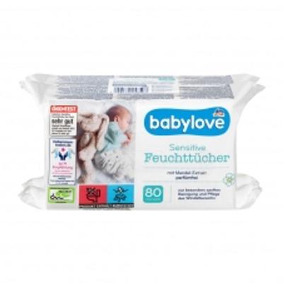Baby Love Sensitive Feuchttücher 80 Tücher x 2 Packungen