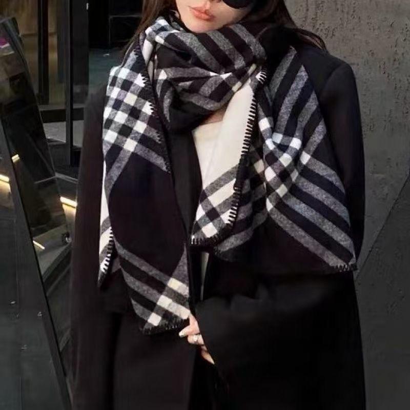 

Двусторонний клетчатый шарф в корейском стиле для женщин - Универсальный, толстый и теплый для осени и зимы 55x180 cm