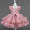 Baby Dress 0-5 Years Old Birthday Party Wedding Sleeveless Mesh Fluffy Cute Girl Princess Dress