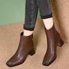Women Ankle High Heels Chelsea Boots Square Toe Shoes Designer Pumps 2026 Autumn Winter New Modern Ankle Boots Women Short Boots