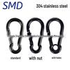 Schwarzer 304 Edelstahl Karabiner Schlüsselanhänger mit Sicherheitsverschluss und Federhaken