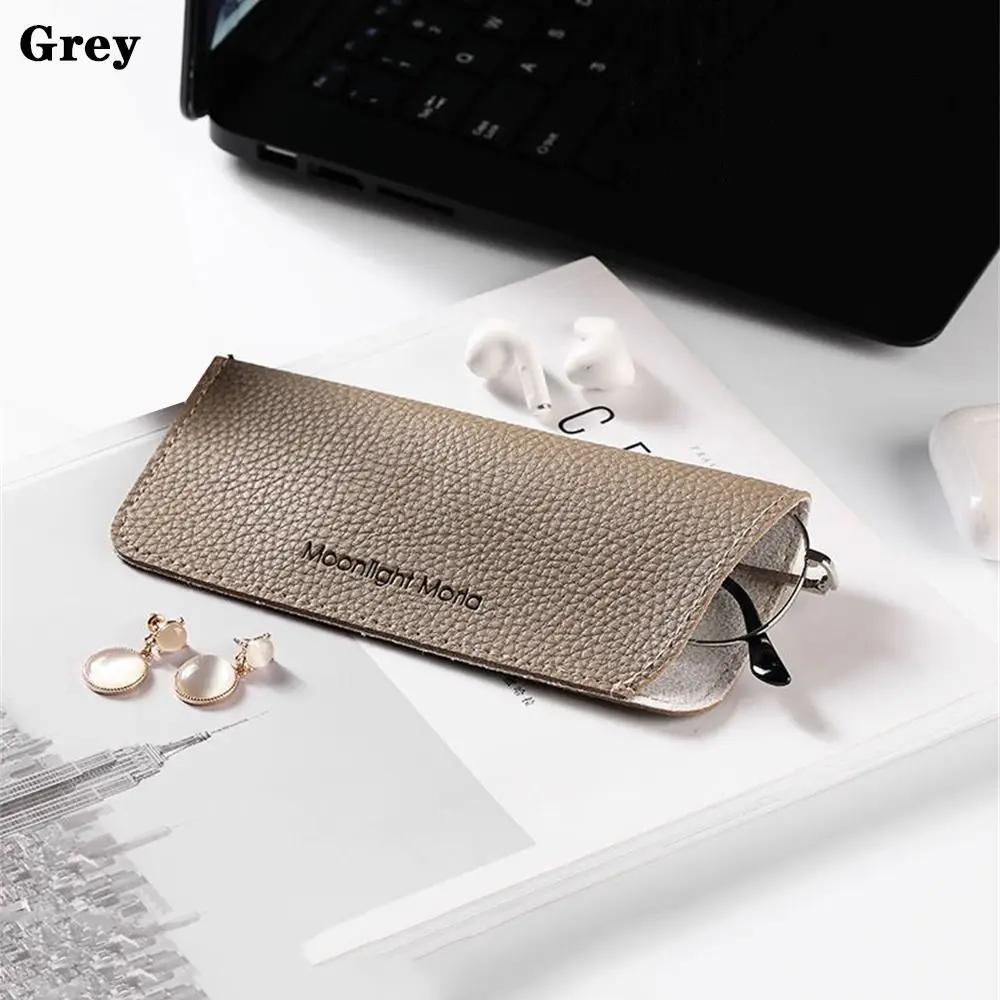 Unisex PU Leather Sunglasses Protective Case Fashion Portable Glasses Bag Reading Eyeglasses Pouch Solid Color Eyewear Protector