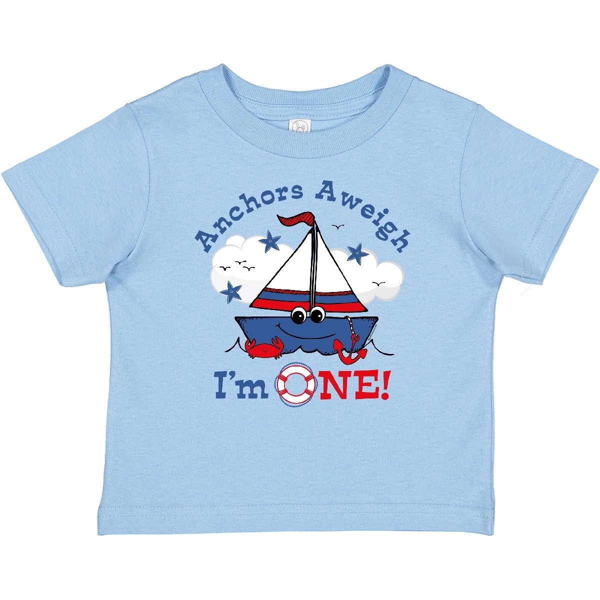 Inktastic Little Sailboat 1st Birthday Baby T-Shirt Sail Boat Sailing Anchors 100