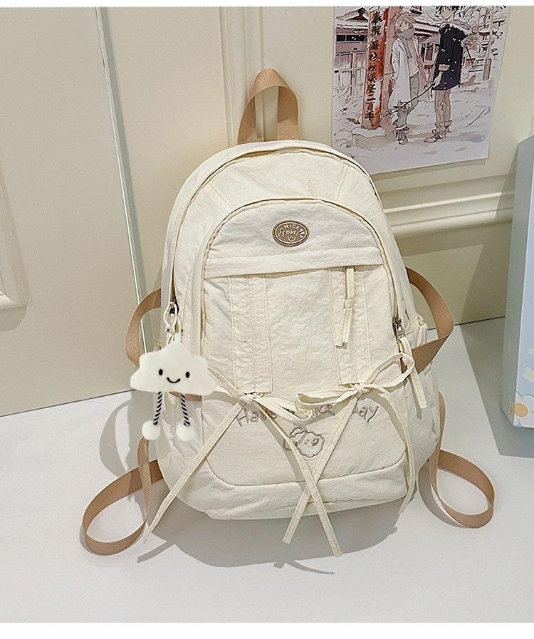 School bag cute sweet bow medium high value Mori fresh travel back