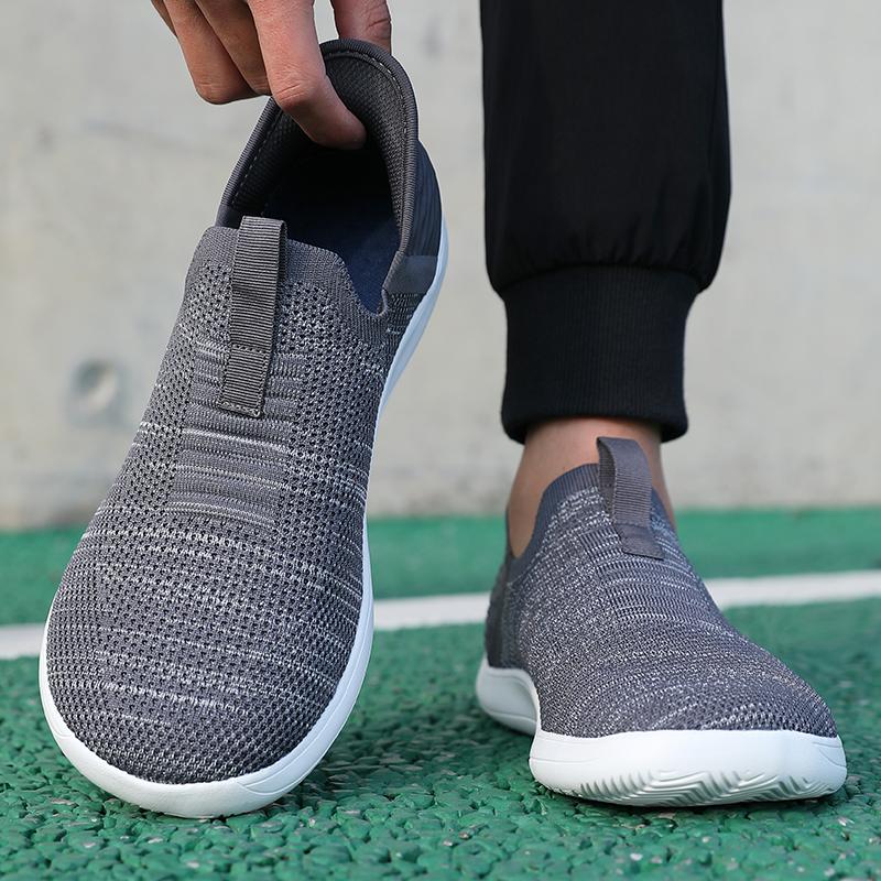 New Men Sport Sneaker Comfortable Flat Bottom Running Shoes Tenis Outdoor Slip On Walking Sneakers Sock Jogging Shoes Size 39-46