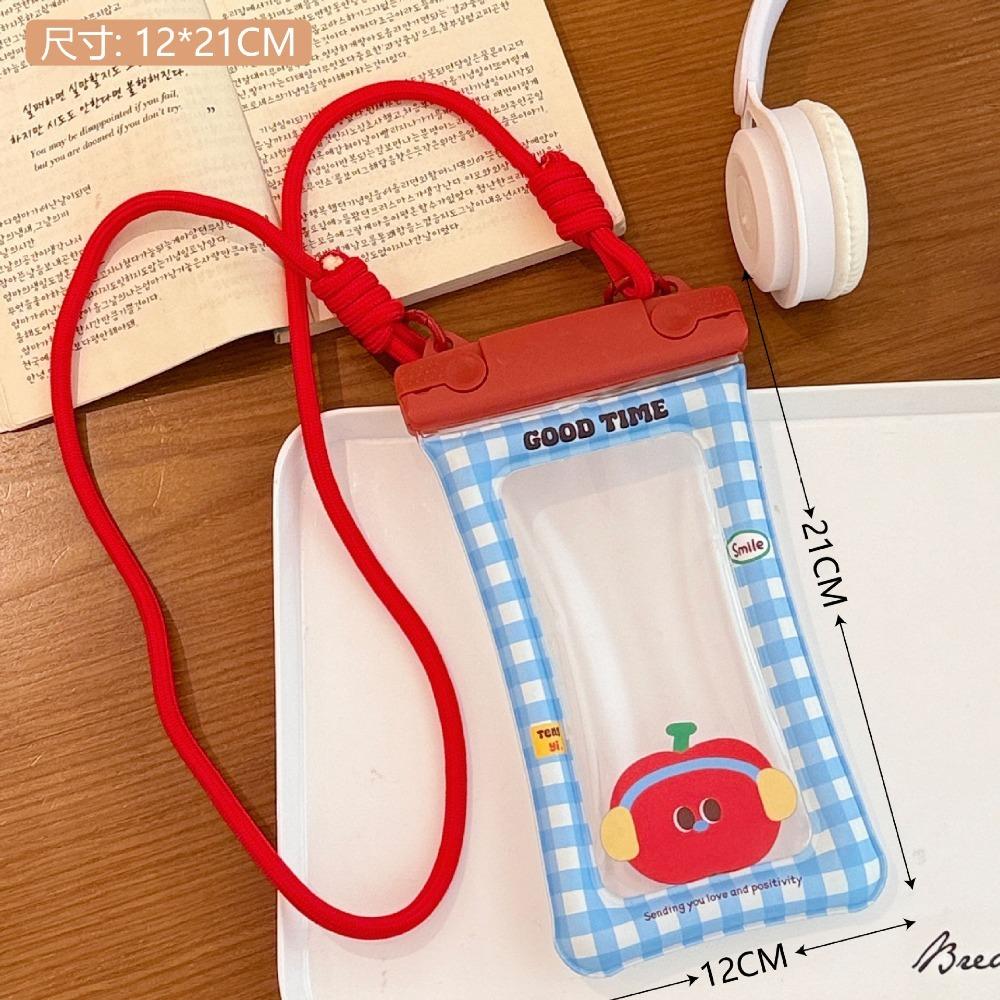 Transparent Waterproof Mobile Phone Bag Touch Screen Double Hanging Rope Hanging On Neck Phone Bag Cartoon Underwater Dry