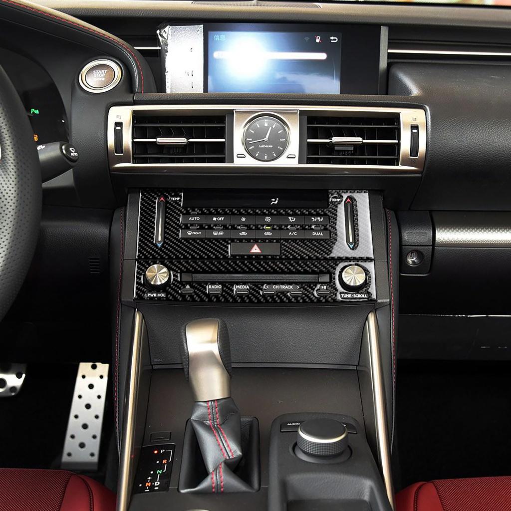 For Lexus IS250 2013- Carbon Fiber Air Conditioning CD Control Panel Trim Cover Car Interior Decoration Accessories