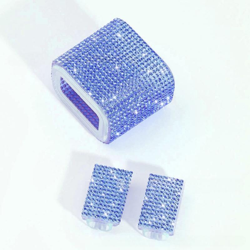 

Набор из 3 предметов, красивый блестящий защитный чехол из силикона с бриллиантами для iPhone 14, 20 Вт, зарядное устройство, USB-кабель, защита от поломок синий