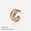 1 Piece Stylish Exquisite 304 Stainless Steel Open 18K Gold Plated Silver Plated Two Tone Rings For Women Gift Europe America