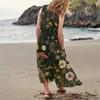 Women's Summer Casual Fashion Floral Print Sleeveless Pocket Dress