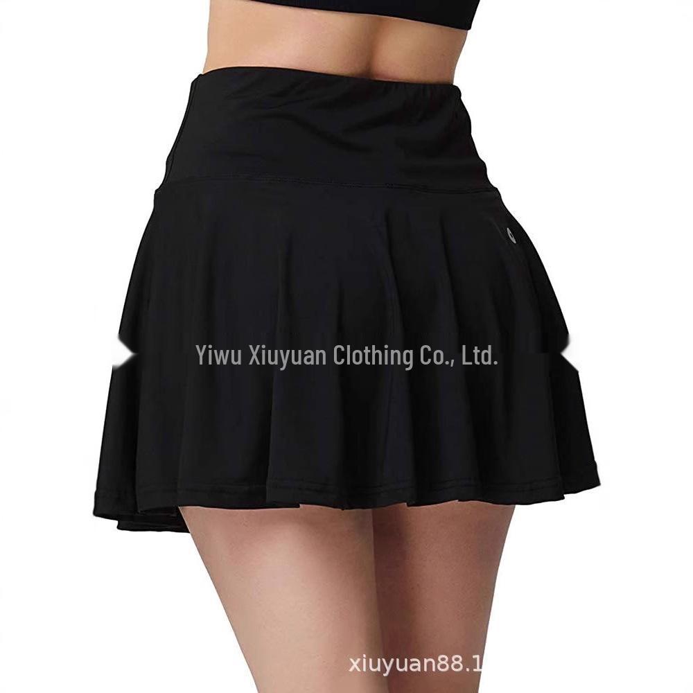 

2024 Summer High-Waisted Yoga Skort: Breathable, Elastic, Anti-Exposure for Running, Sports, Fitness, and Tennis. Large