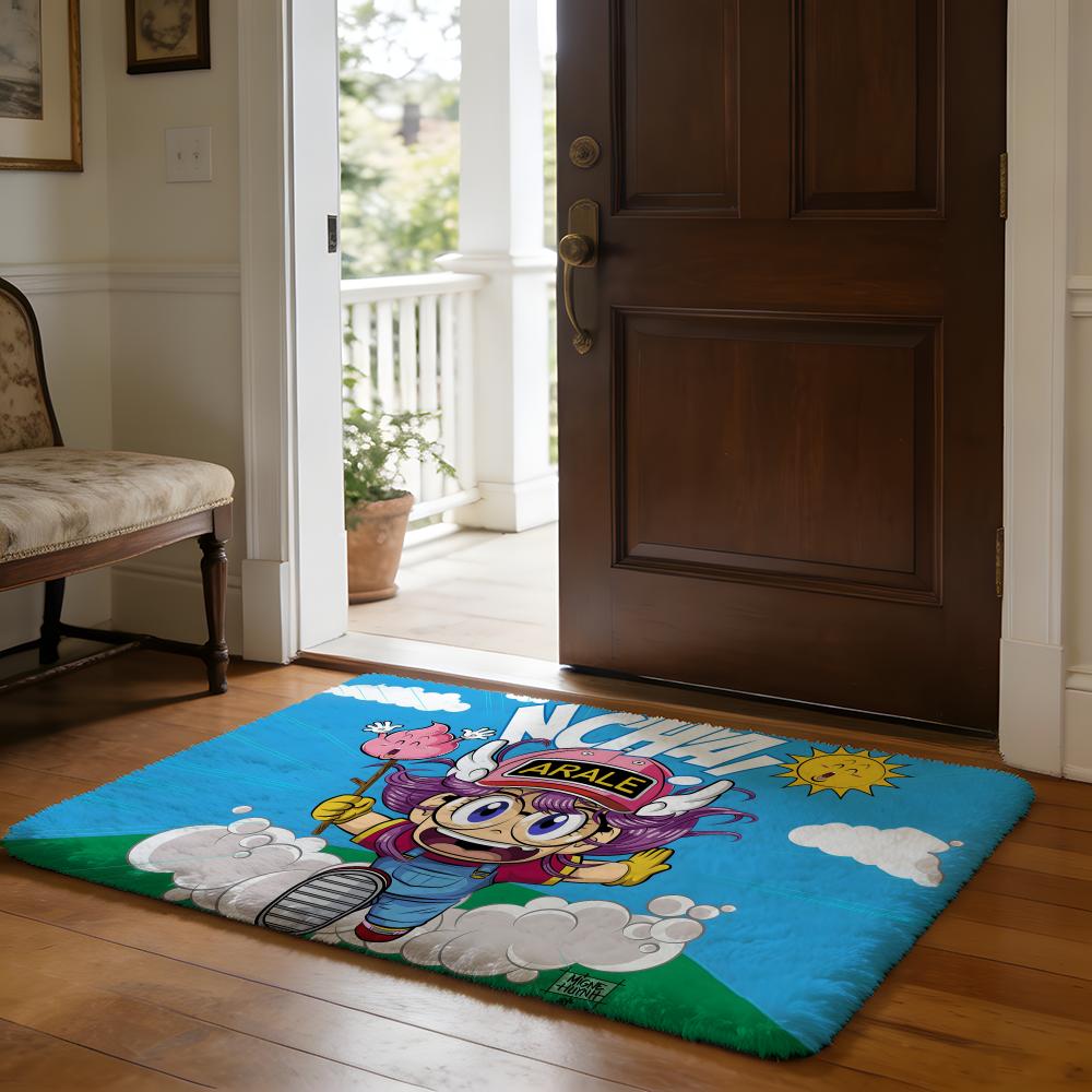 Cartoon DDr Slump Arale Floor Mat Soft Flannel Absorbent Mat Non-Slip Rug Home Bedroom Bathroom