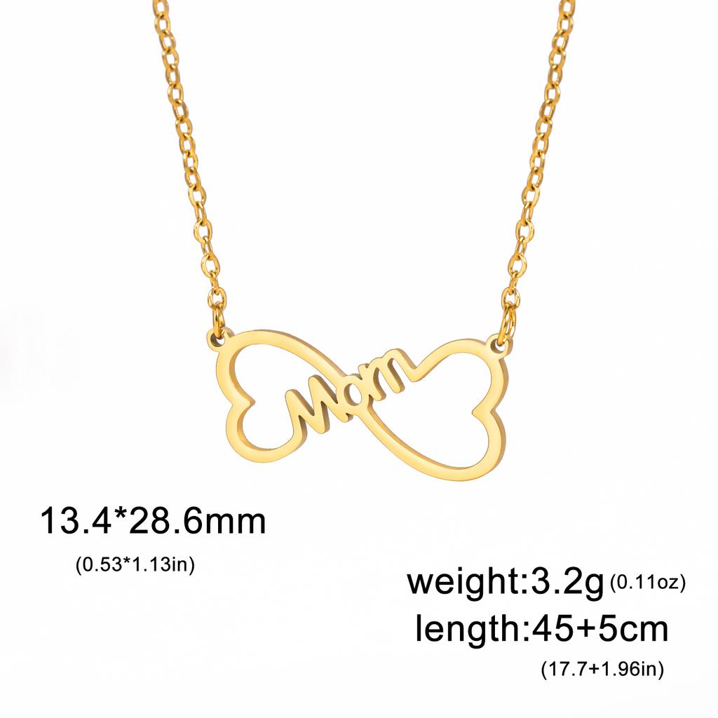 Collana con ciondolo a forma di lettera "Mama" per donna, in acciaio inossidabile, girocollo, alla moda, regalo per la festa della mamma.