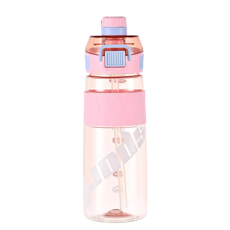Dobře vypadající letní sportovní pohár One-Click Bounce Cover PC Plastový Sippy Cup Přenosná sportovní láhev Venkovní sportovní láhev