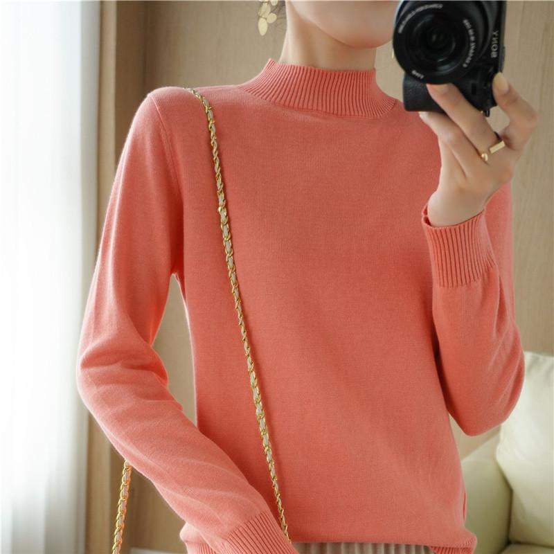 Damegenser MODERN NEW SAGA Vårullgensere Turtleneck strikket genser Høst Dame Jumper Strikket Topp
