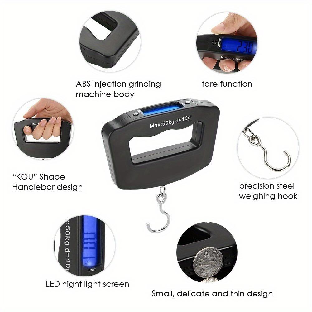 Digital Luggage Scale, Electronic Portable Luggage Suitcase Travel Scale With Backlight Electronic Travel Hanging Scale (Battery Not Included)
