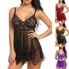 S-4XL Sexy ženy Krajka Babydoll Spodní prádlo Noční košile Průhledné Noční prádlo Minišaty na spaní