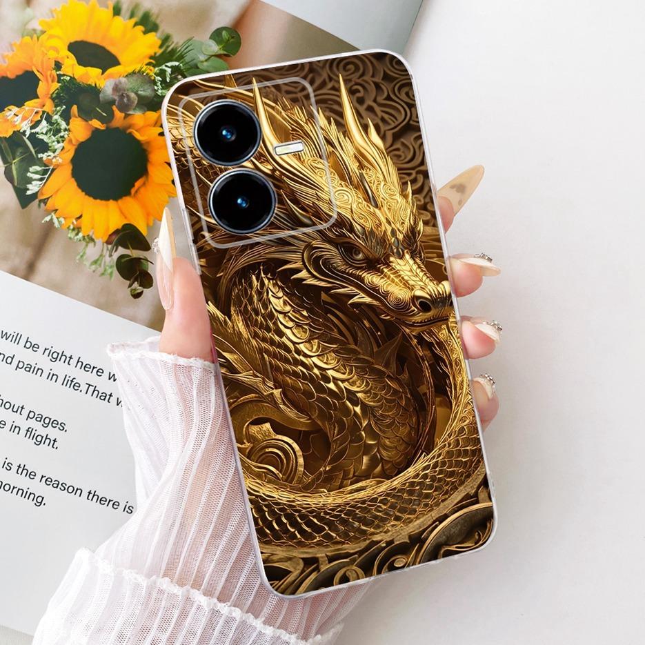 For Vivo Y22 Case V2207 Stylish Butterfly Tree Painted Cover Clear Silicone Shell For Vivo Y22s V2206 Y 22 VivoY22 s Soft Fundas