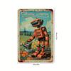 [2D Flat] Cultivate Tomorrow Vintage Metal Tin Sign, Fun Robots and Flowers Wall Art Decor, Gym Bar Cafe Garage Tin Painting, Re