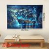 Tapisserie Navire Pirate Impression Numérique 2D Polyester Accrochage Mural Décoration Salon Chambre Bureau Studio avec Crochets