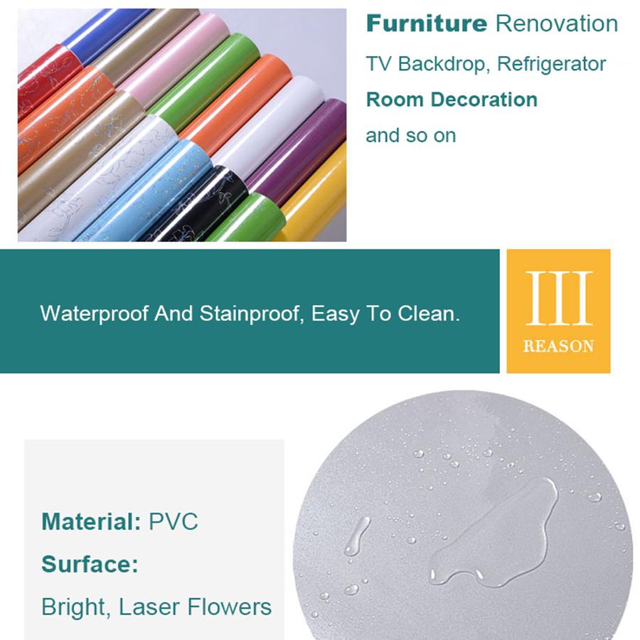YUNPOINT PVC Glossy Refurbished Furniture Wallpaper Self-Adhesive Desktop Decorative Film Wardrobe Cabinets Waterproof Stickers