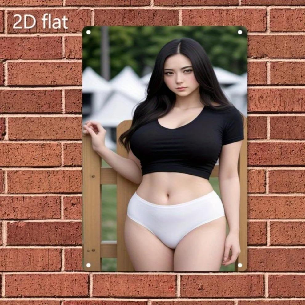 Kovový nápis - Minimalistický ženský portrét Vintage nástěnné umění pro domácí dekoraci Kavárna Bar