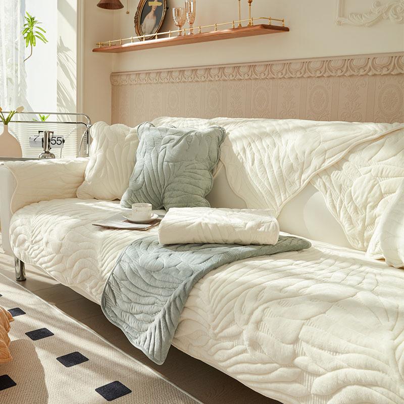 Cream Wind Small Fresh Sofa Cushion Plush Non-slip Leather Sofa Cover Cover Fabric Sofa Towel Autumn and Winter.