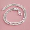 925 Sterling Silver Fashion Daily 6mm Side Double Buckle Bracelet Birthday Anniversary Party Gift
