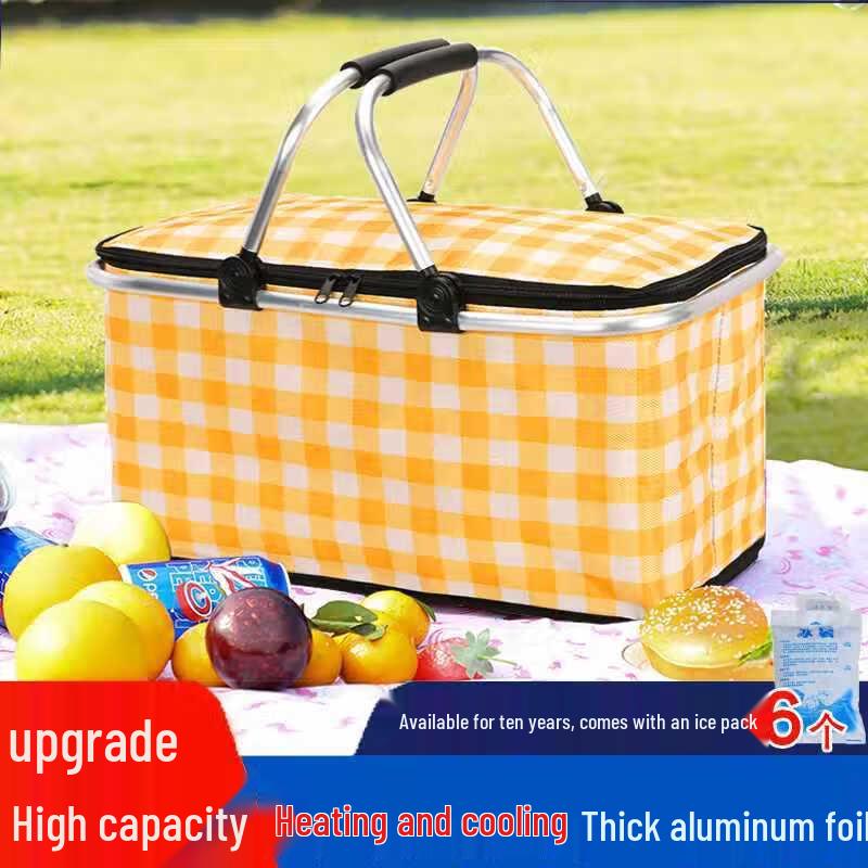 Foldable Insulated Outdoor Picnic Basket Folding Picnic Hand Basket
