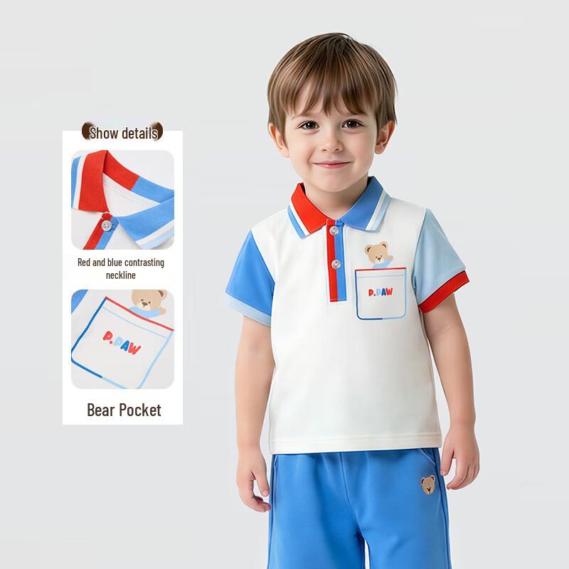 PawinPaw Baby Boys' Color-Block Polo T-Shirt