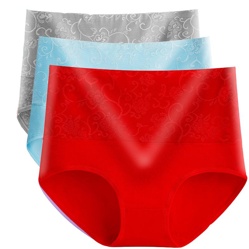 

M-5XL Трусики для жінок з високою талією, абдомінальна білизна, бавовняні безшовні трусики, дівчинка великого розміру, інтимна білизна, жіночі 3 шт./лот XL