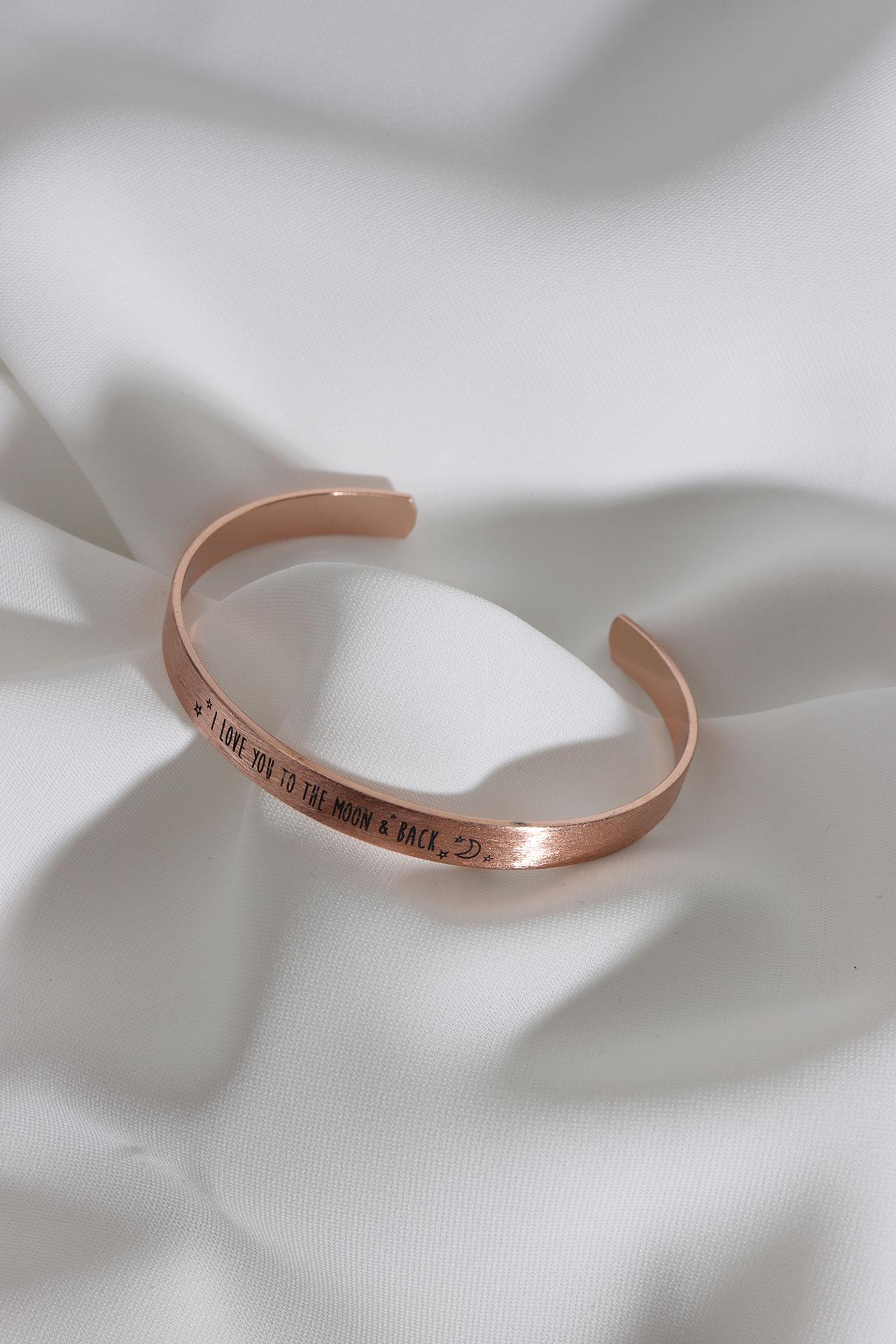 

VIP-браслет розового цвета, устойчивый к потускнению, с надписью «I Love You To The Moon&back»