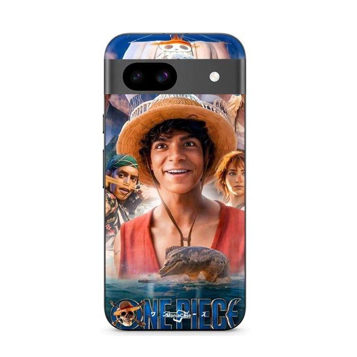 Coque de téléphone - MANIACASE - Google Pixel 8a - Silicone TPU - Motif Luffy One Piece - Noir