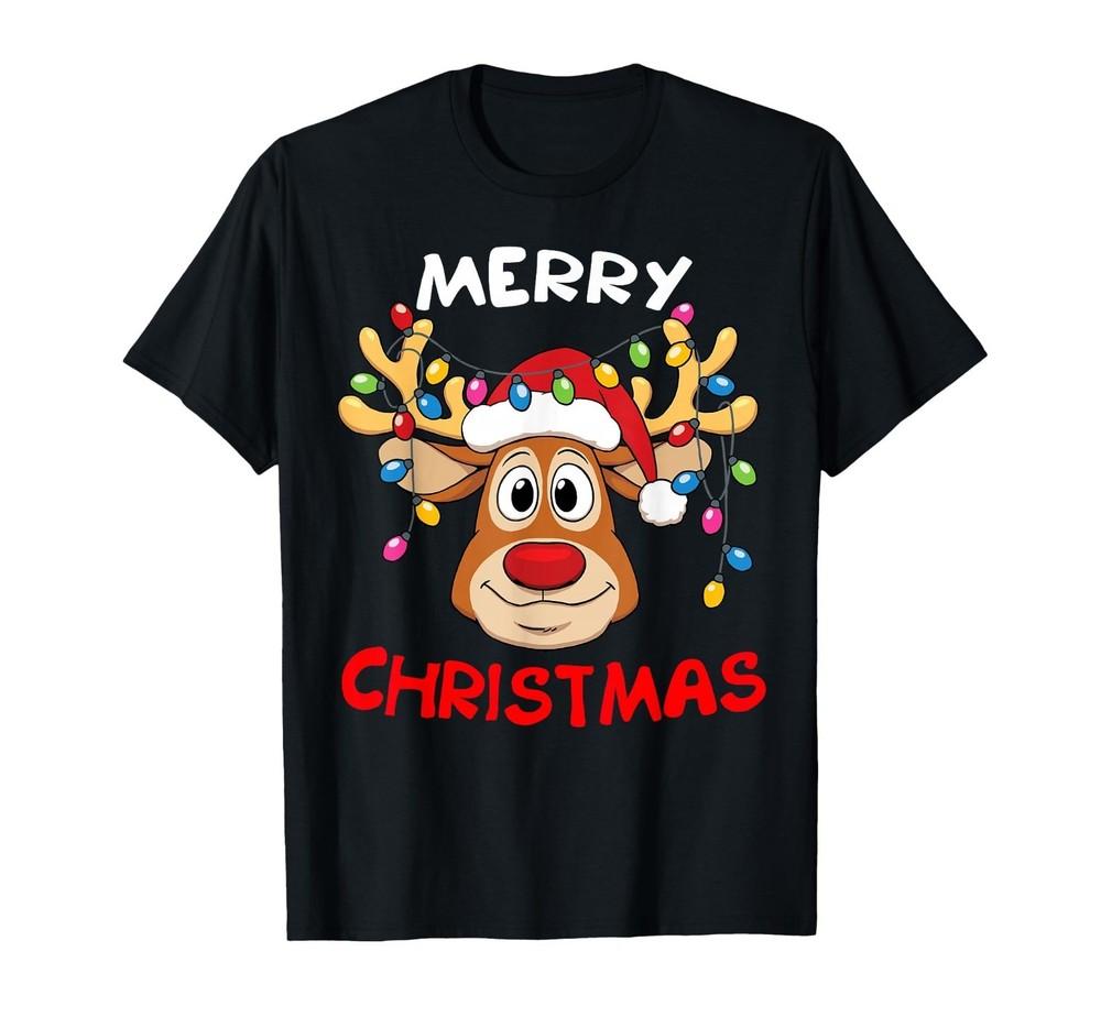 

Merry Christmas Reindeer Xmas Family Men Women T-Shirt Q9349 M