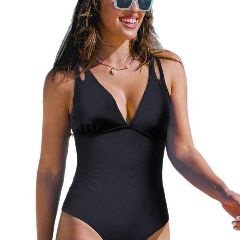 New Sexy Backless One-piece Swimsuit Women's Sexy V-neck Lace-up Waist Slim-fit One-piece Swimsuit