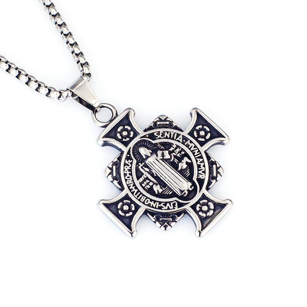 Viking Dragon Pattern Stainless Steel Necklace Bold Retro Fashion Jewelry