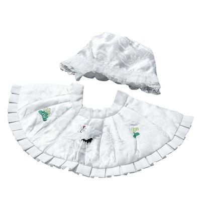 Shrine Visit Hood 2 Piece Drool White Crane No 100th First Wear [Amemari] Set, Set, Hat, Hanging, Embroidery, Unisex, Washable, Girls, Boys, Unisex,
