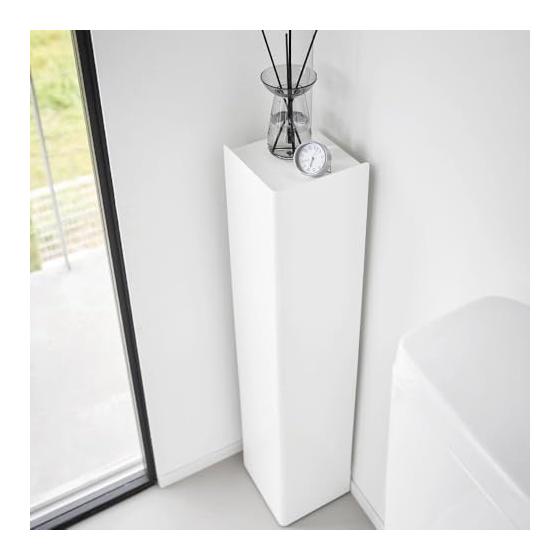 Toilet Rack, Toilet Paper Storage, Slim Tower with Casters, White, Rotating, Yamazaki Business Toilet, Smartphone, Accessories, Hide Storage,