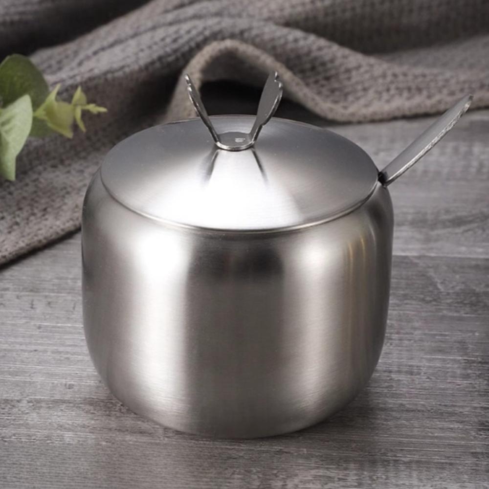 

Контейнер для приправ большой вместимости Кухонная емкость для сахара из нержавеющей стали Банка для специй Кухня B-Silver