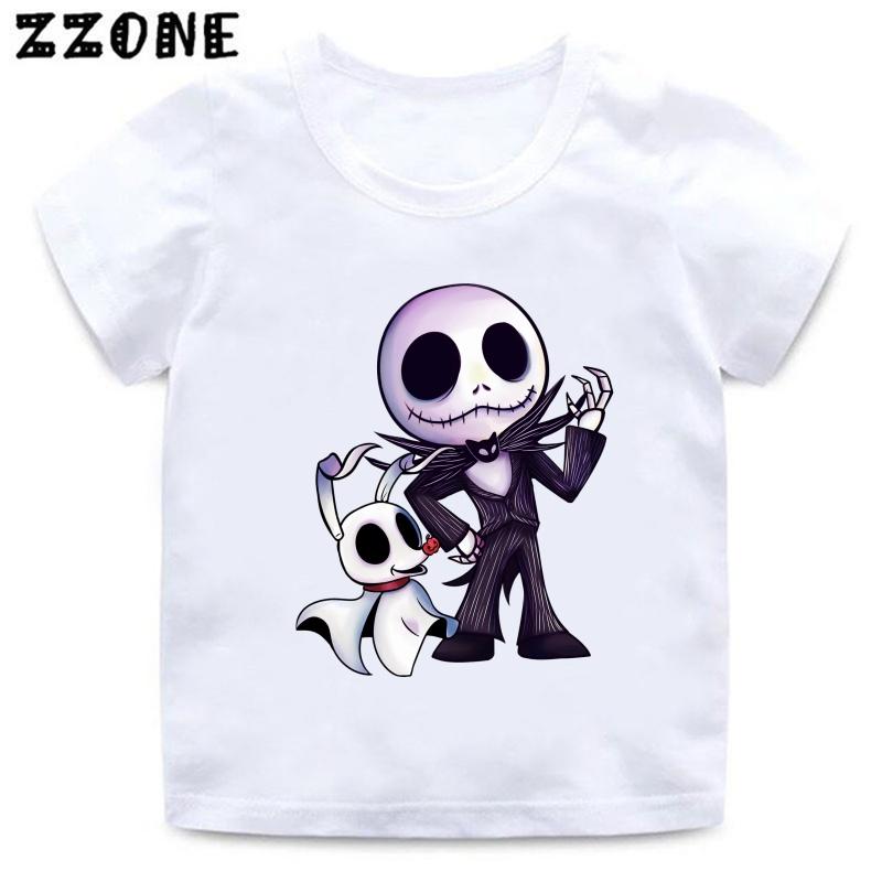 Halloween Town Pumpkin King Jack Skellington Print Kids T-Shirts Funny Girls Clothes Baby Boys T shirt Summer Children Tops