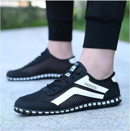

Men s thin mesh shoes new summer breathable ultra-light hollow casual sports soft sole fashion trend sneakers M650 39 чорний