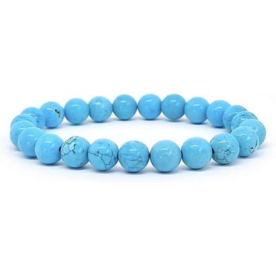 Bracelet - Natural - Turquoise - 8mm - Unisex - Blue